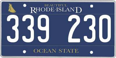 RI license plate 339230
