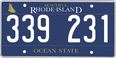 RI license plate 339231