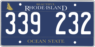 RI license plate 339232