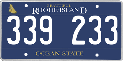 RI license plate 339233