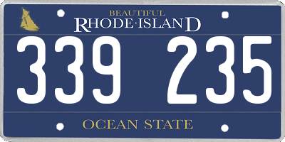 RI license plate 339235
