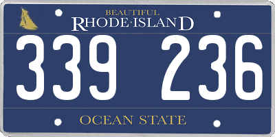 RI license plate 339236