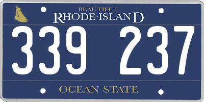 RI license plate 339237