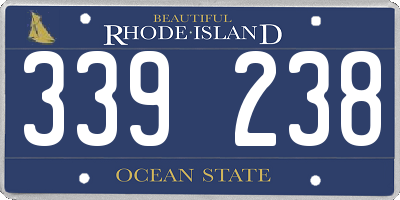 RI license plate 339238