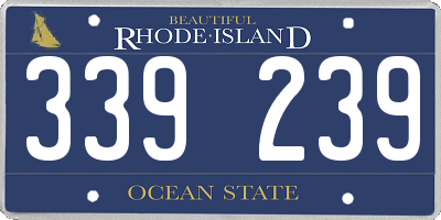 RI license plate 339239