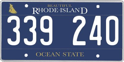 RI license plate 339240
