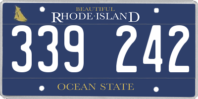 RI license plate 339242