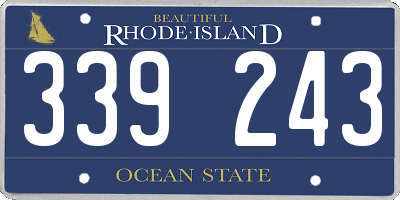RI license plate 339243