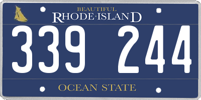 RI license plate 339244