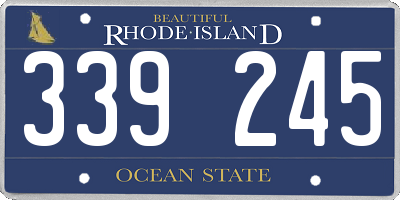 RI license plate 339245