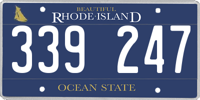 RI license plate 339247