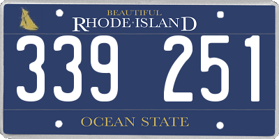 RI license plate 339251