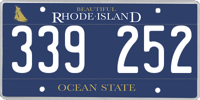 RI license plate 339252