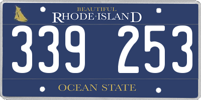 RI license plate 339253