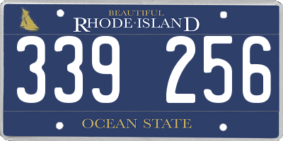 RI license plate 339256