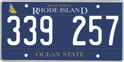 RI license plate 339257