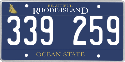 RI license plate 339259