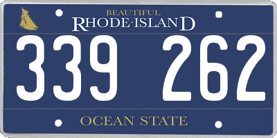 RI license plate 339262