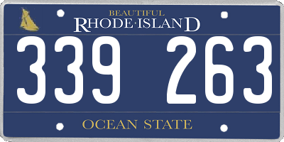 RI license plate 339263