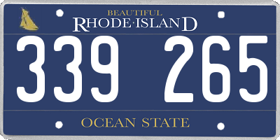 RI license plate 339265