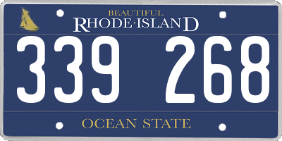 RI license plate 339268