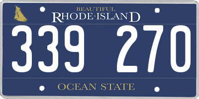 RI license plate 339270