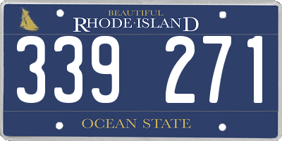 RI license plate 339271