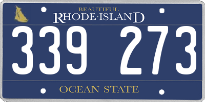 RI license plate 339273