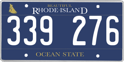 RI license plate 339276