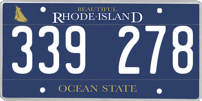 RI license plate 339278