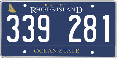 RI license plate 339281