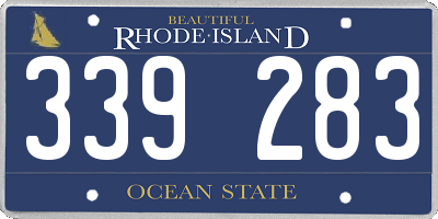 RI license plate 339283
