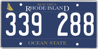 RI license plate 339288