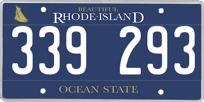 RI license plate 339293