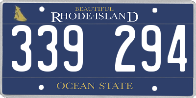 RI license plate 339294