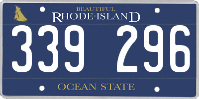 RI license plate 339296