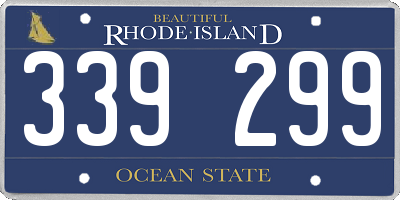 RI license plate 339299