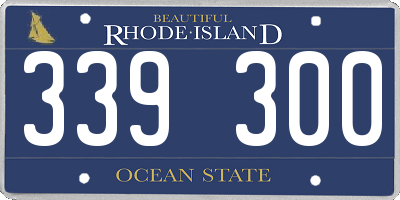 RI license plate 339300