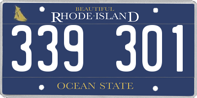RI license plate 339301