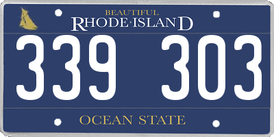 RI license plate 339303