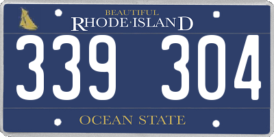 RI license plate 339304