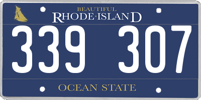 RI license plate 339307