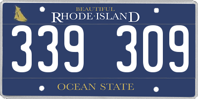 RI license plate 339309