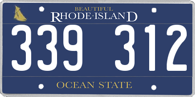 RI license plate 339312
