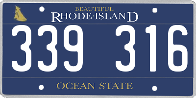 RI license plate 339316