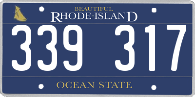 RI license plate 339317