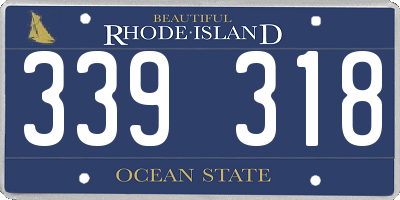 RI license plate 339318