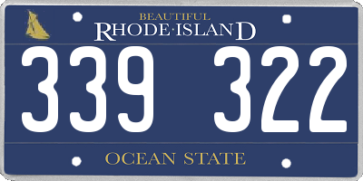 RI license plate 339322