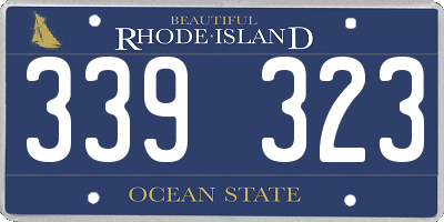 RI license plate 339323