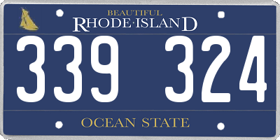 RI license plate 339324